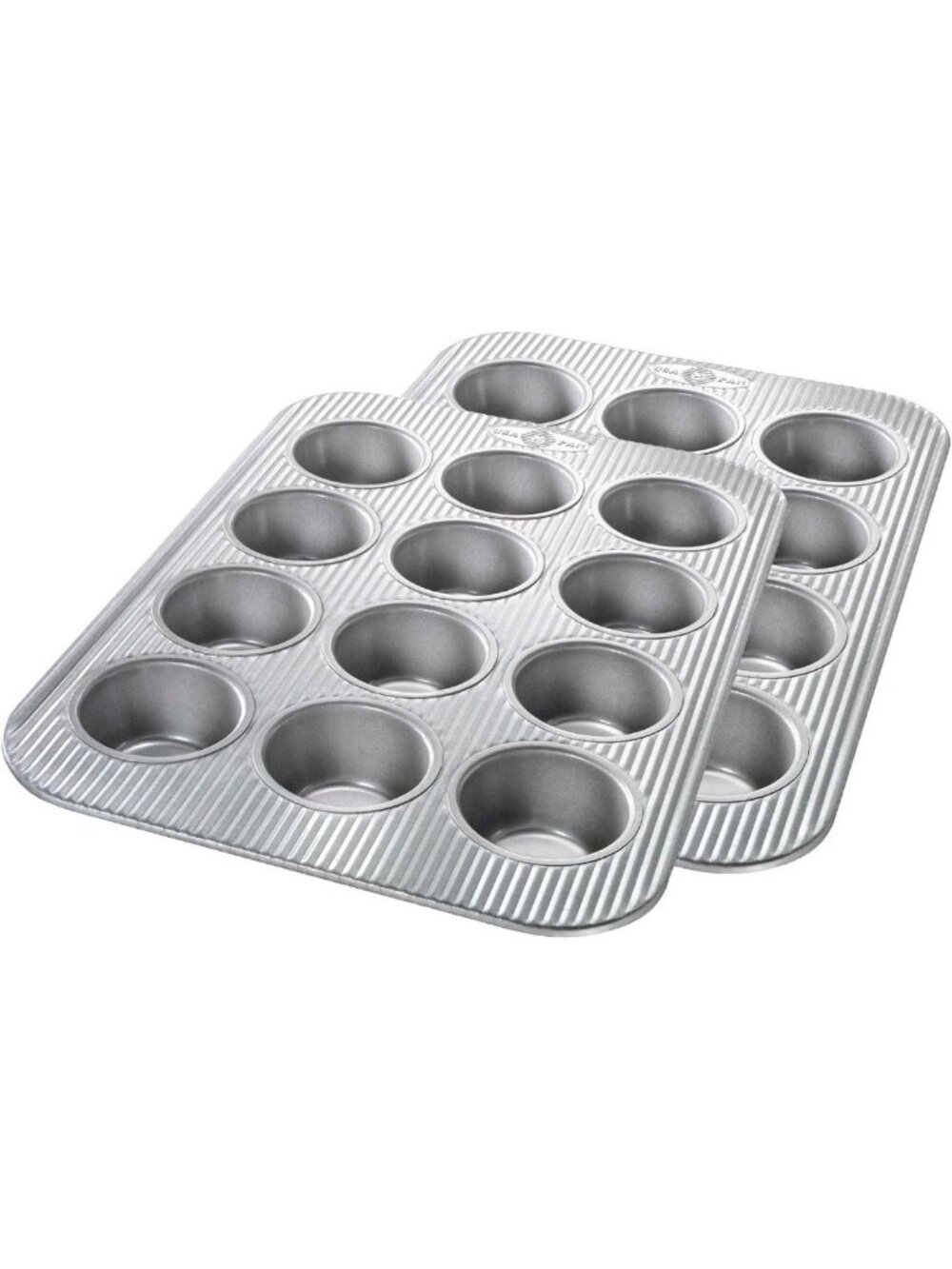 12-Cup Muffin Pan Set of 2 - Durable Aluminized Steel Bakeware for Perfect